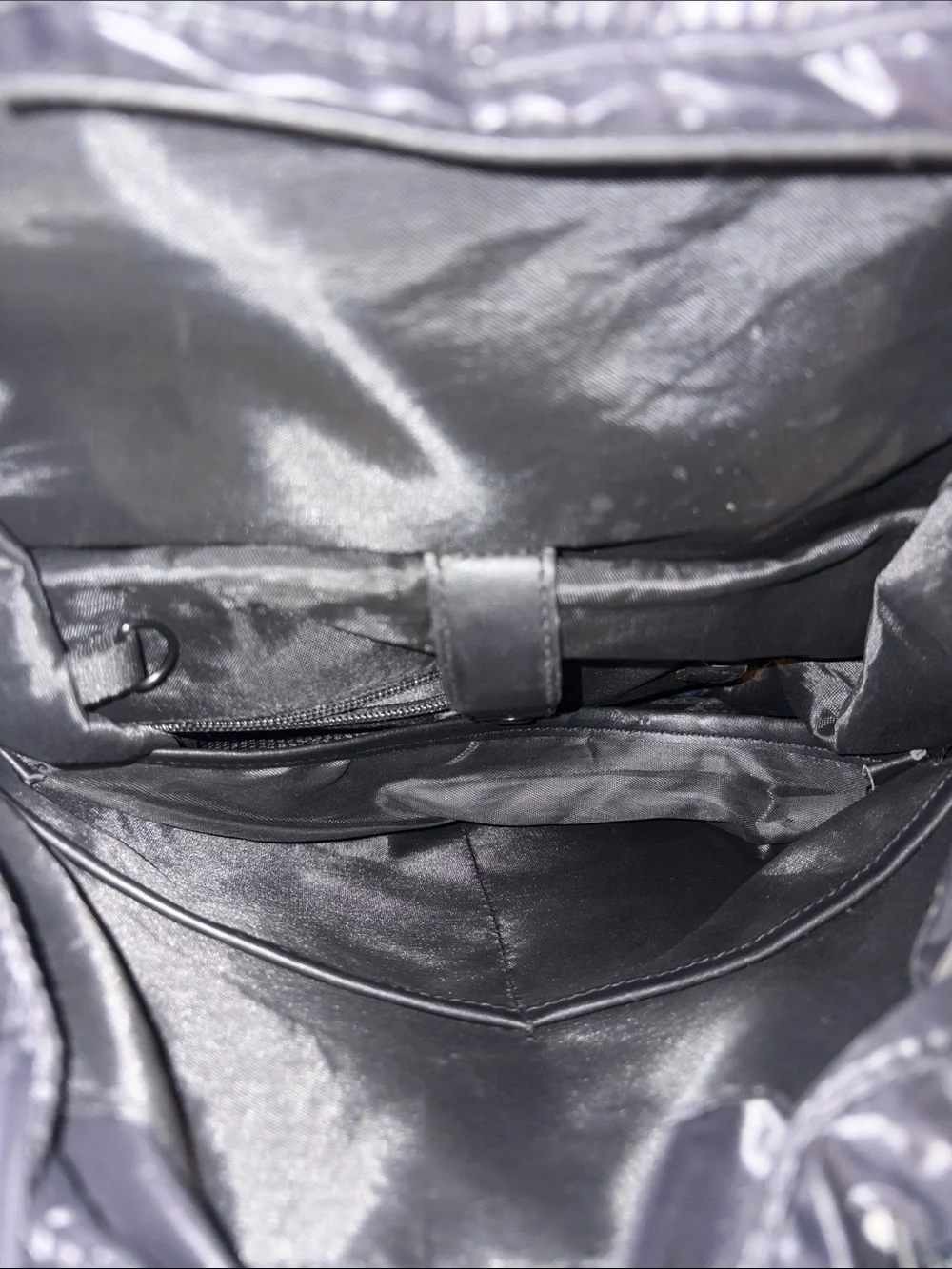 Joan & David Black Puffer Backpack with Leather Trim